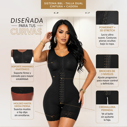 Características de la faja Luxury Queen LUXBBL-293 talla dual y compresión