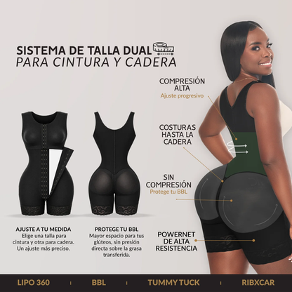 Sistema de talla dual cintura y cadera faja Luxury Queen LUXBBL-293